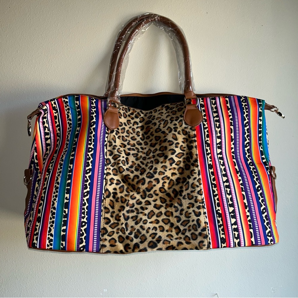 Women’s Leopard Western Weekender Bag